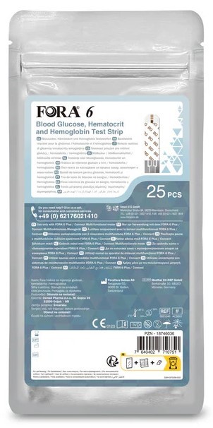 FORA 6 3-Í-1 strimlar - BG, HCT, HB (25 stk)