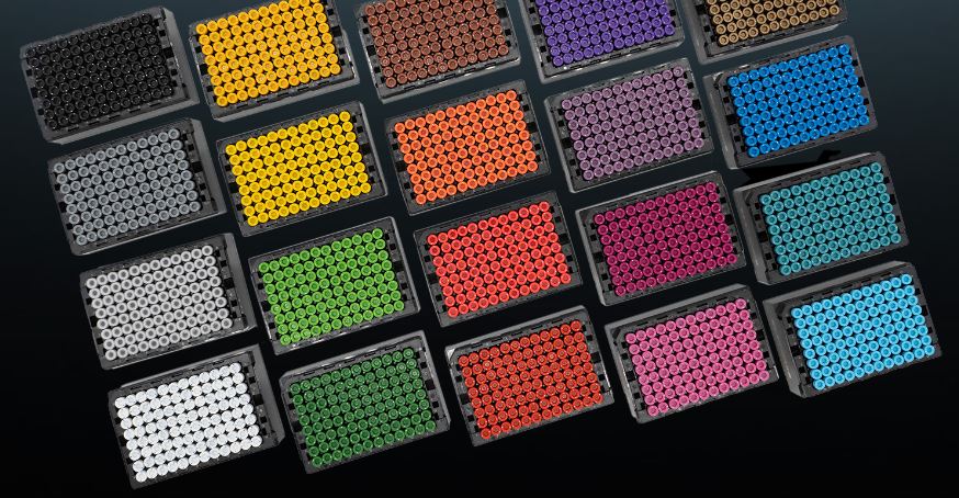 Mixed color Caps in 10 rack (total 960 caps)