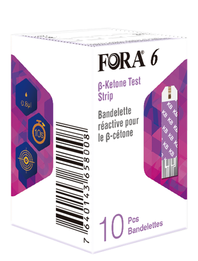 [042496-6-KET] FORA 6 Ketónastrimlar (10 stk/box)