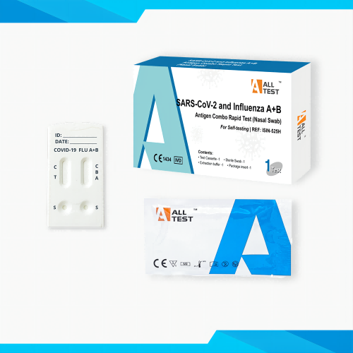 [ALL-ISIN-525H] AllTest SARS-CoV-2 & Inflúensa A+B sjálfspróf (Nef Sýni)